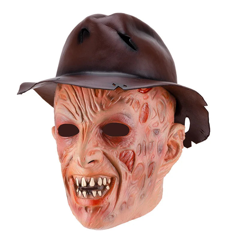 Freddy Cosplay Adult Sweater Red Striped Knitting Top Coat Hat Mask Costume *Free Shipping