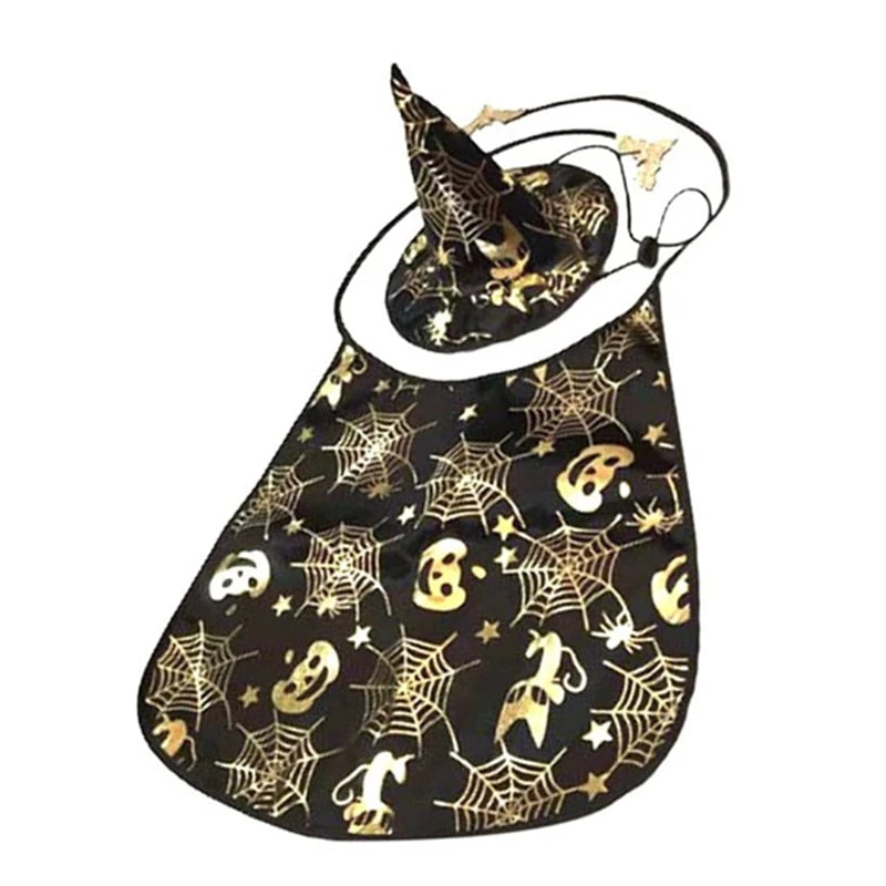 Halloween  Pet  Cape And Hat Outfit Cosplay Clothes Apparel *Free Shipping
