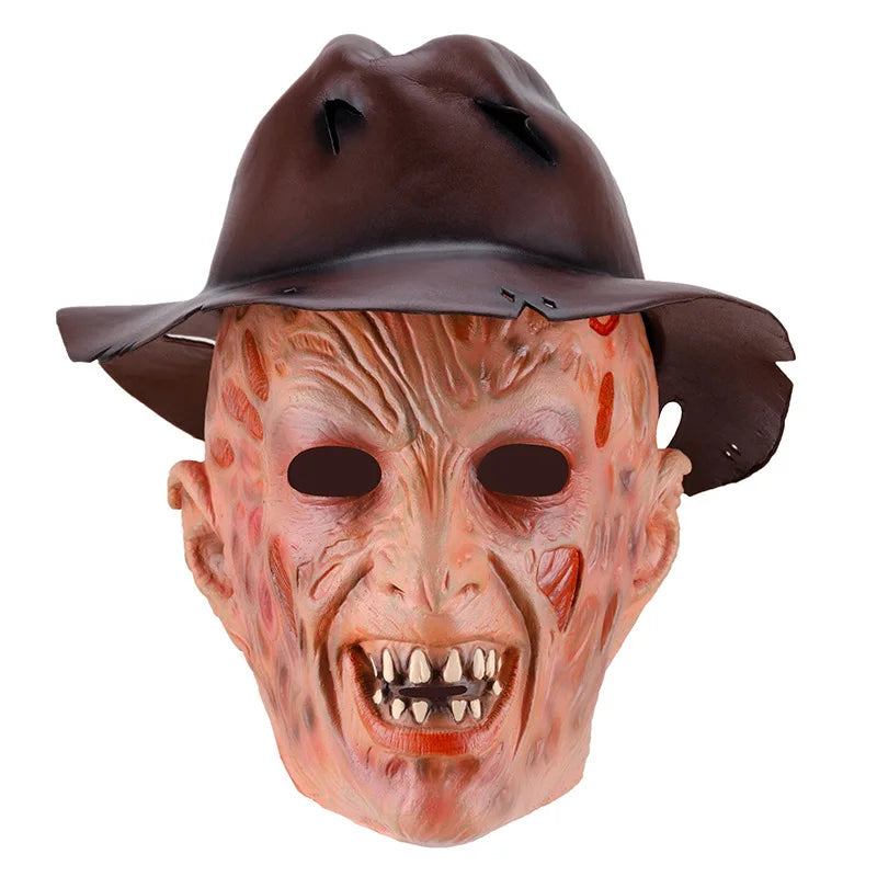 Freddy Cosplay Adult Sweater Red Striped Knitting Top Coat Hat Mask Costume *Free Shipping