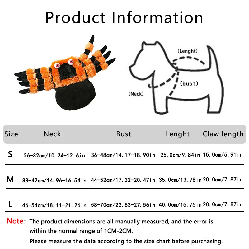 Pet Halloween Cute Red Eyed Spider Chest Back Transformation Costume *Free Shipping