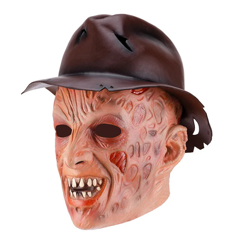 Freddy Cosplay Adult Sweater Red Striped Knitting Top Coat Hat Mask Costume *Free Shipping