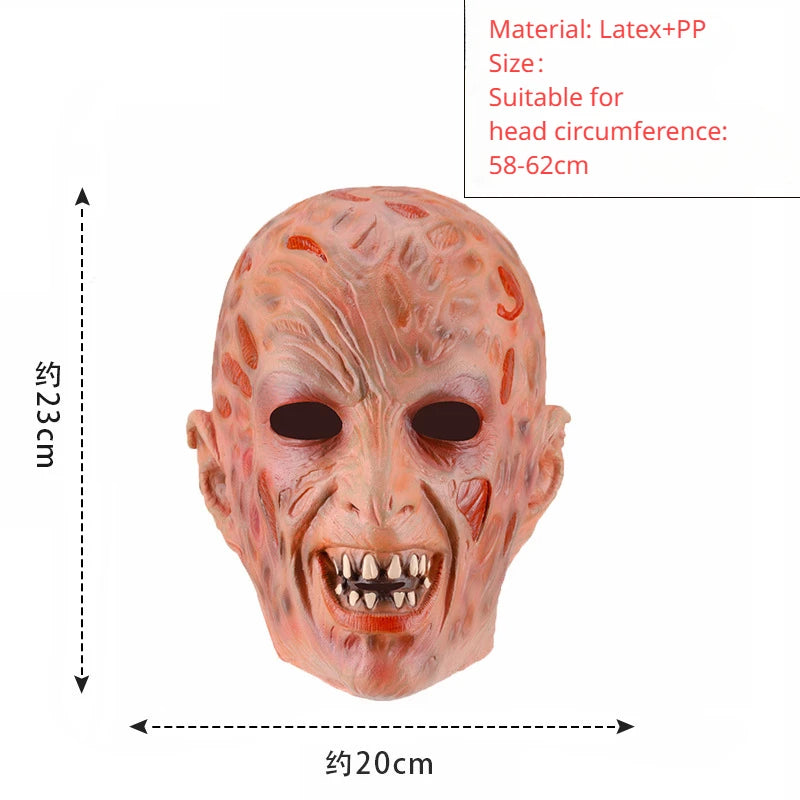 Freddy Cosplay Adult Sweater Red Striped Knitting Top Coat Hat Mask Costume *Free Shipping