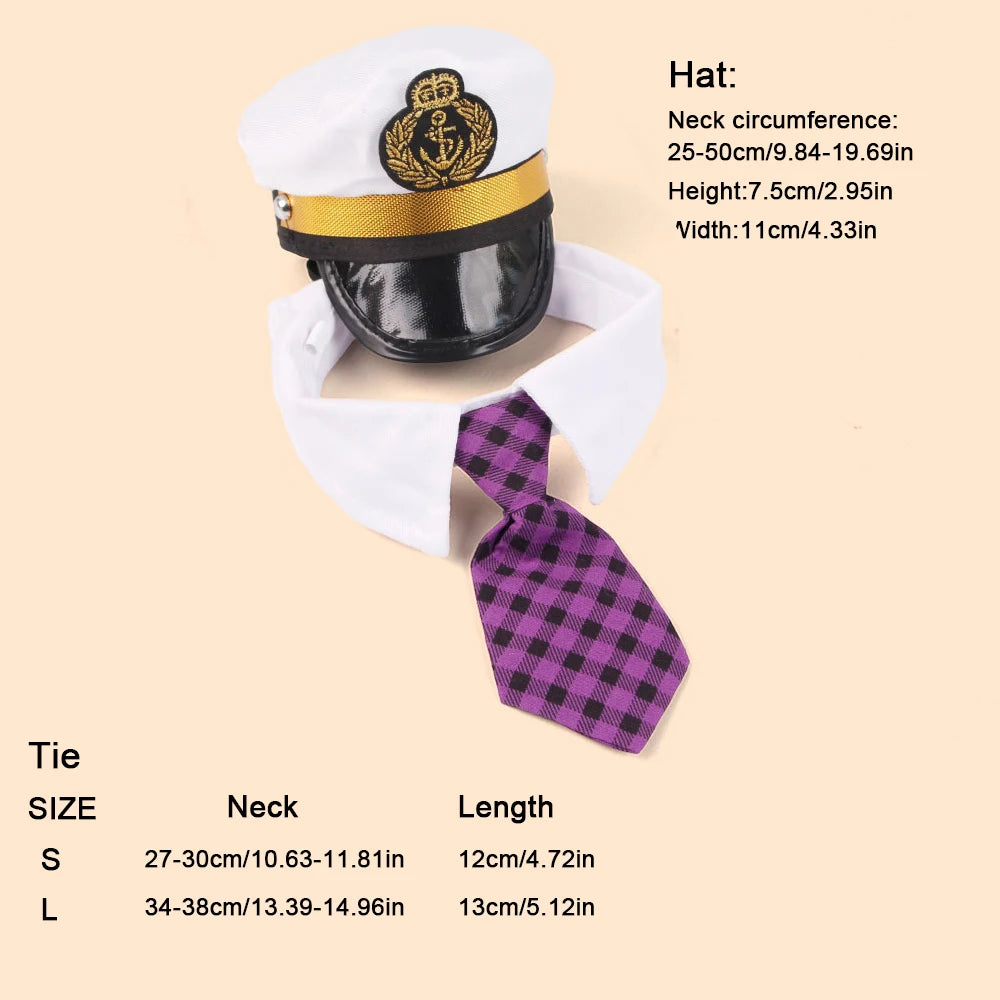Pet captain / police officer costume set for cats and dogs,
