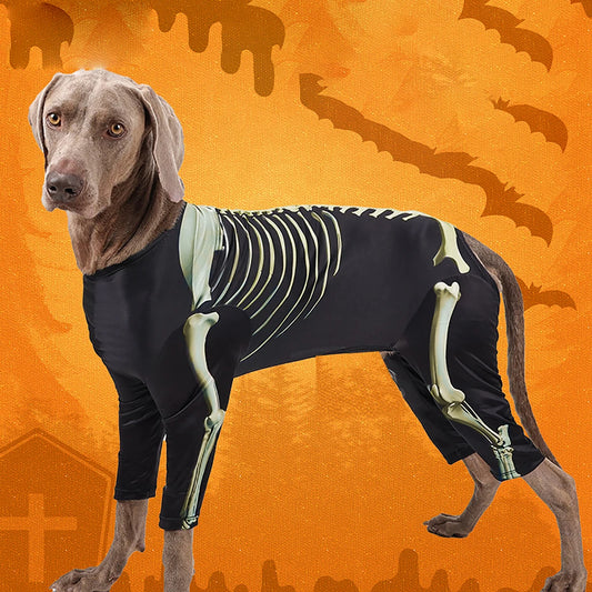 Pet Dog Halloween Costume Skeleton Outfit Comfortable Cool Large Dog clothes *Free shipping