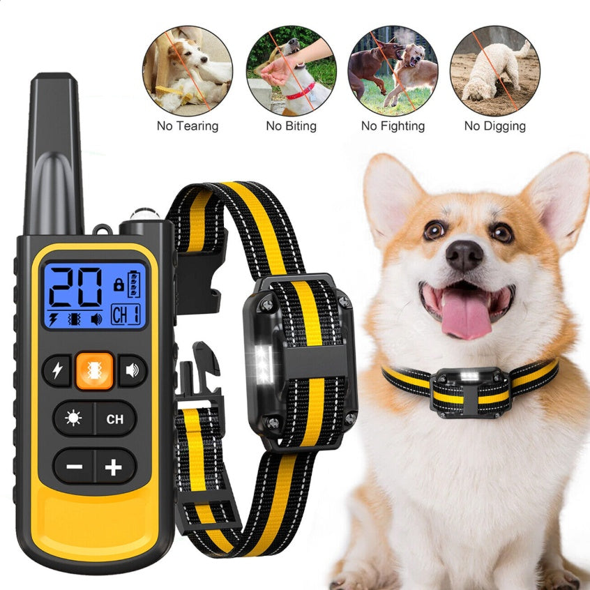 ElDog Pet Training Collar Rechargeable Waterproof Electric Shock Anti Bark R800m