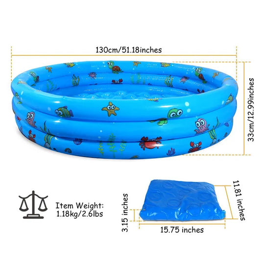51x13In Inflatable Swimming Pool Blow Up Foldable Swim Ball Pool For Small Kids&/Or Pets