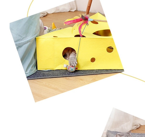 Cat Supplies Cheese Folding Tunnel Nest