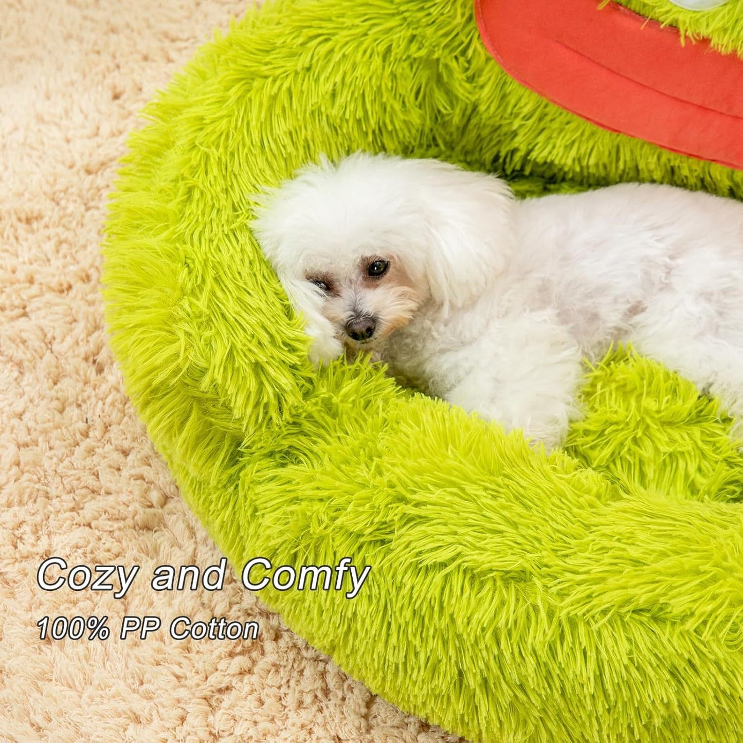Cute Calming Dog And Cat Bed Plush Indoor For Small Dogs And Cats