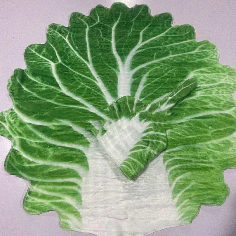 Pet Simulation Cabbage Flannel Wrap Blanket