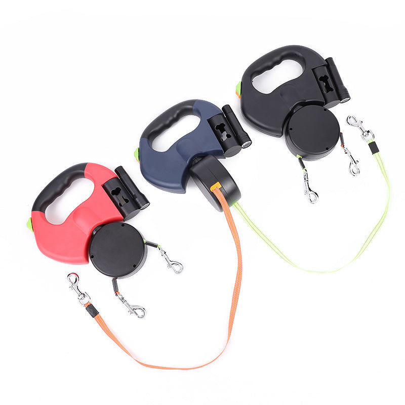 Retractable Small Pet Leash Lead 360 Swivel No Double Walking Leash With Lights *Free Shipping