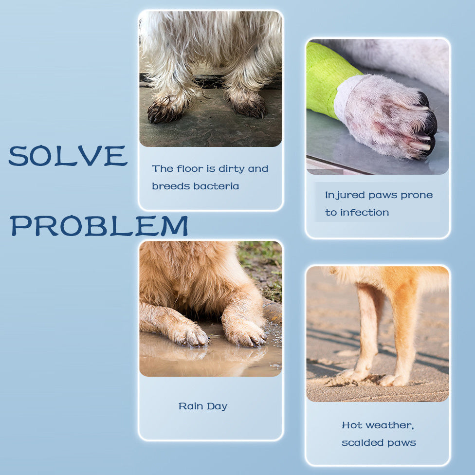 Dog/Cat  Rain Boots 4Pcs Waterproof Silicone Non-Slip Footwear Soft Bottom Shoes