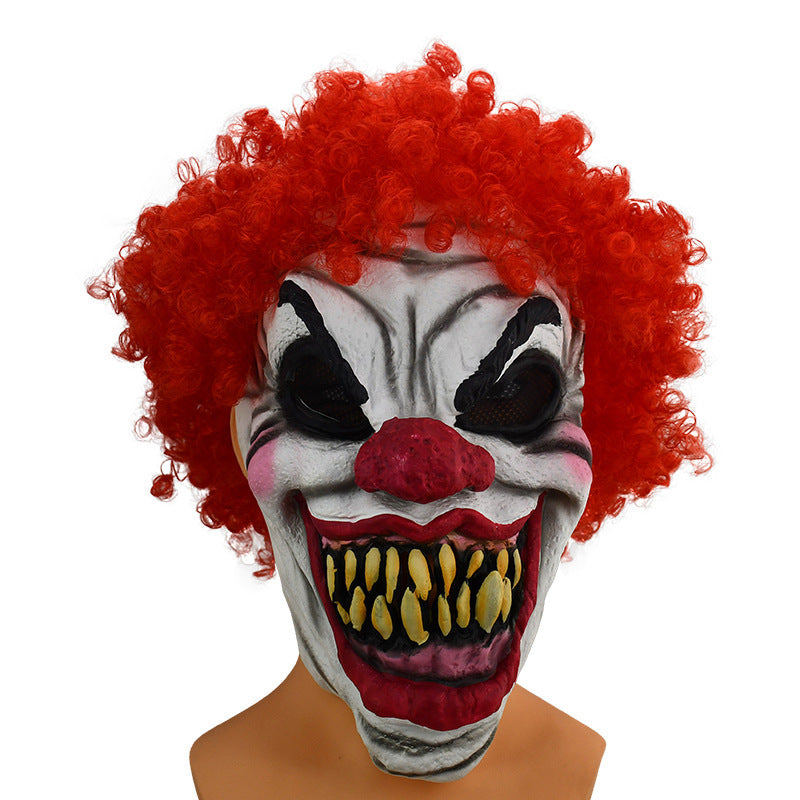 Halloween Redhead Big Mouth Clown Latex Mask