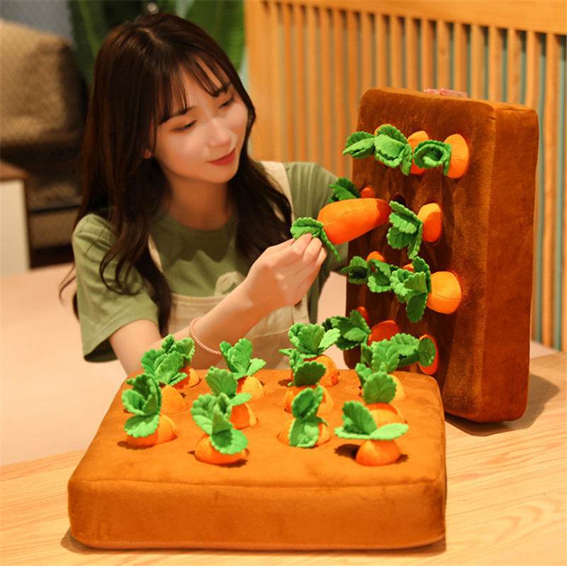 Lawn Plucking Radish Plush Pet Toys Vegetable Plot