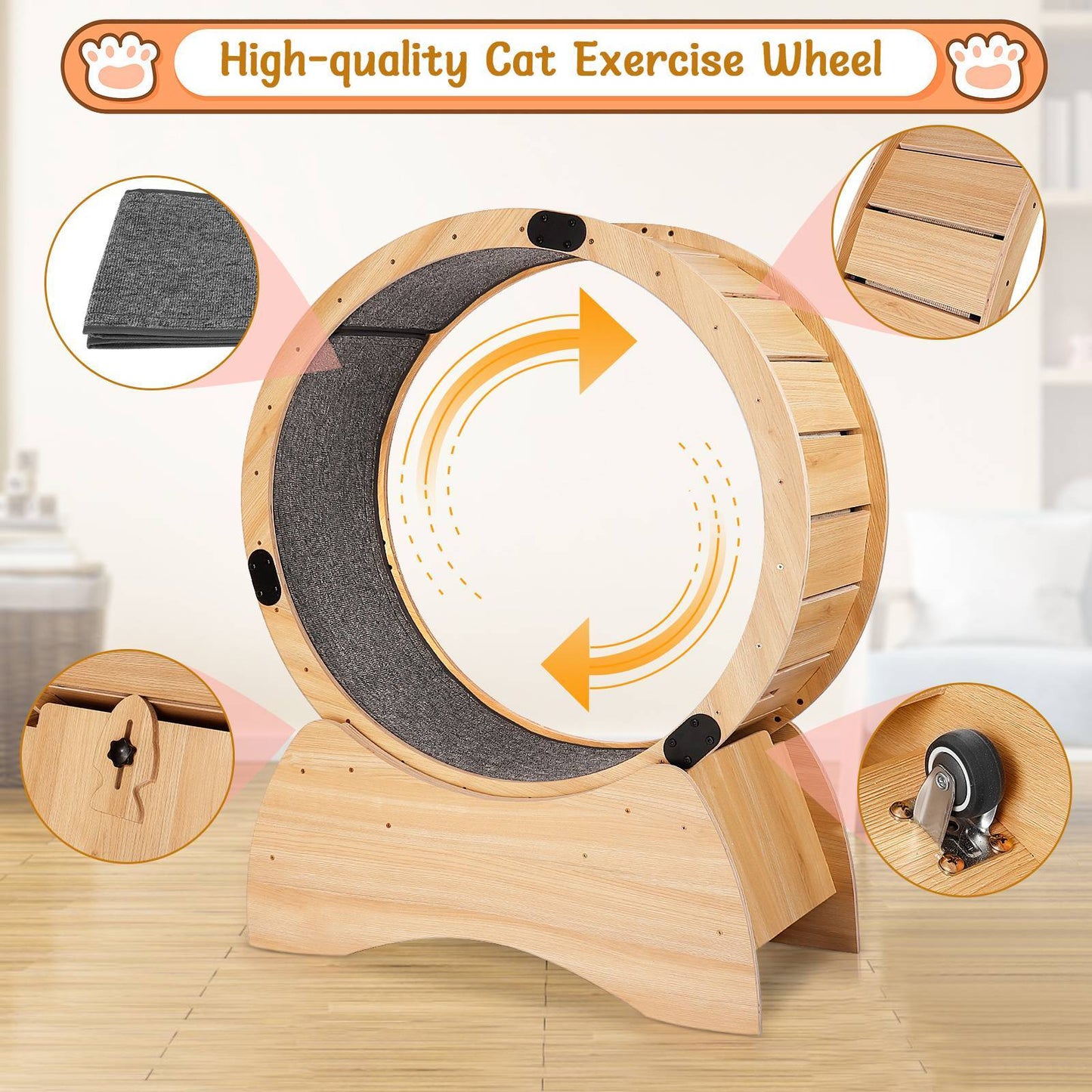 Cat Exercise Wheel Cat Treadmill With Carpeted Runway Kitty Cat Sport