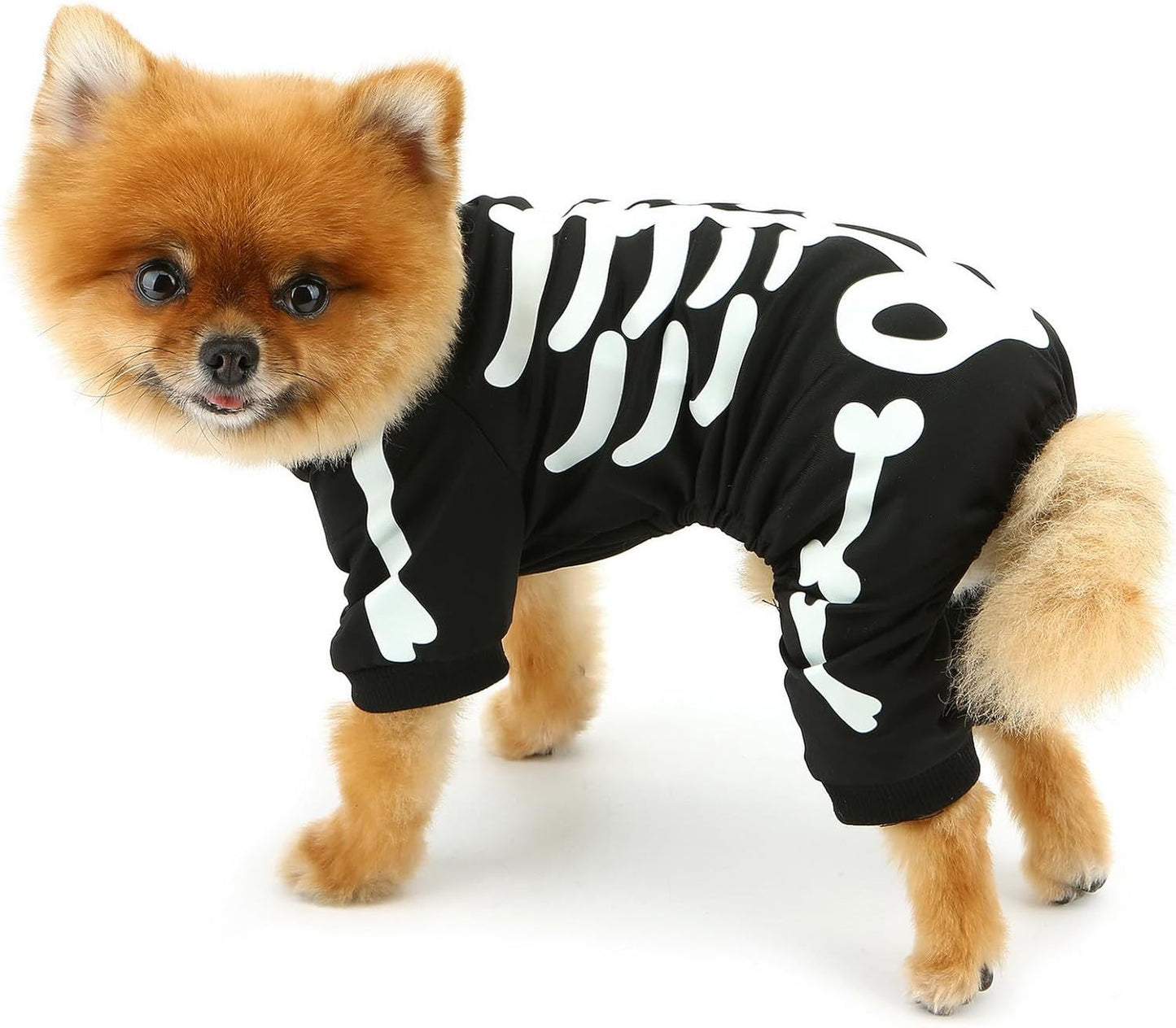 Dog Costumes For Small Dog Glow In The Dark Skeleton Pet Jumpsuit Skull Puppy Pajamas Breathable Stretchy