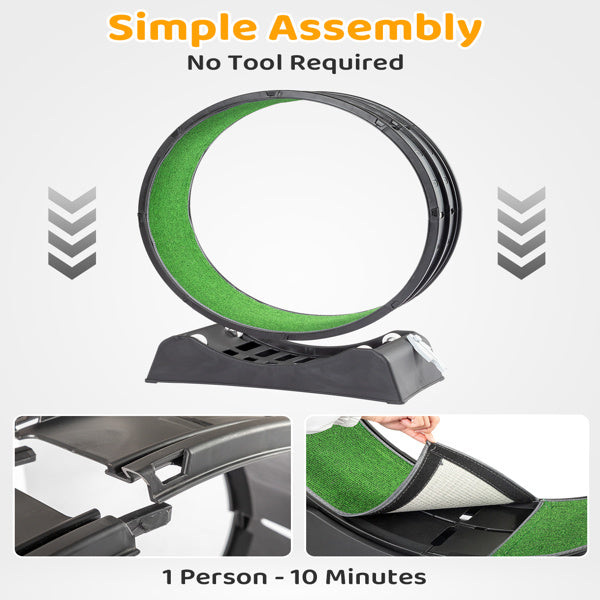 Black Plastic PP Splicing Type With Green Carpet 10kg Cat Treadmill