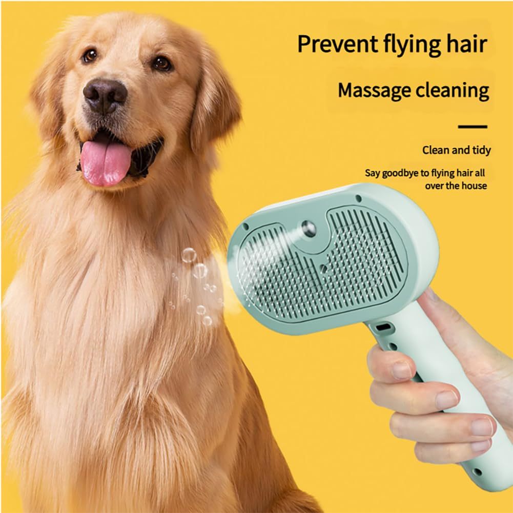 2025 New Chevaroo 3-in-1 Self-Cleaning Steam Pet Brush For Shedding, Silicone Bristle Head 360 Rotating