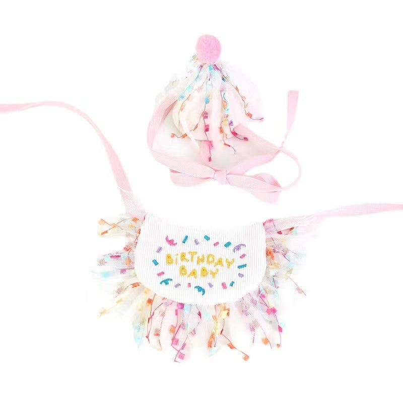 Pet Birthday Decoration Hat Party Bib
