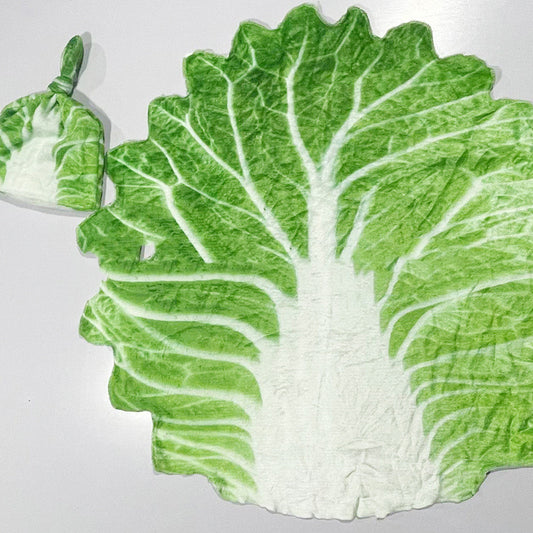 Pet Simulation Cabbage Flannel Wrap Blanket