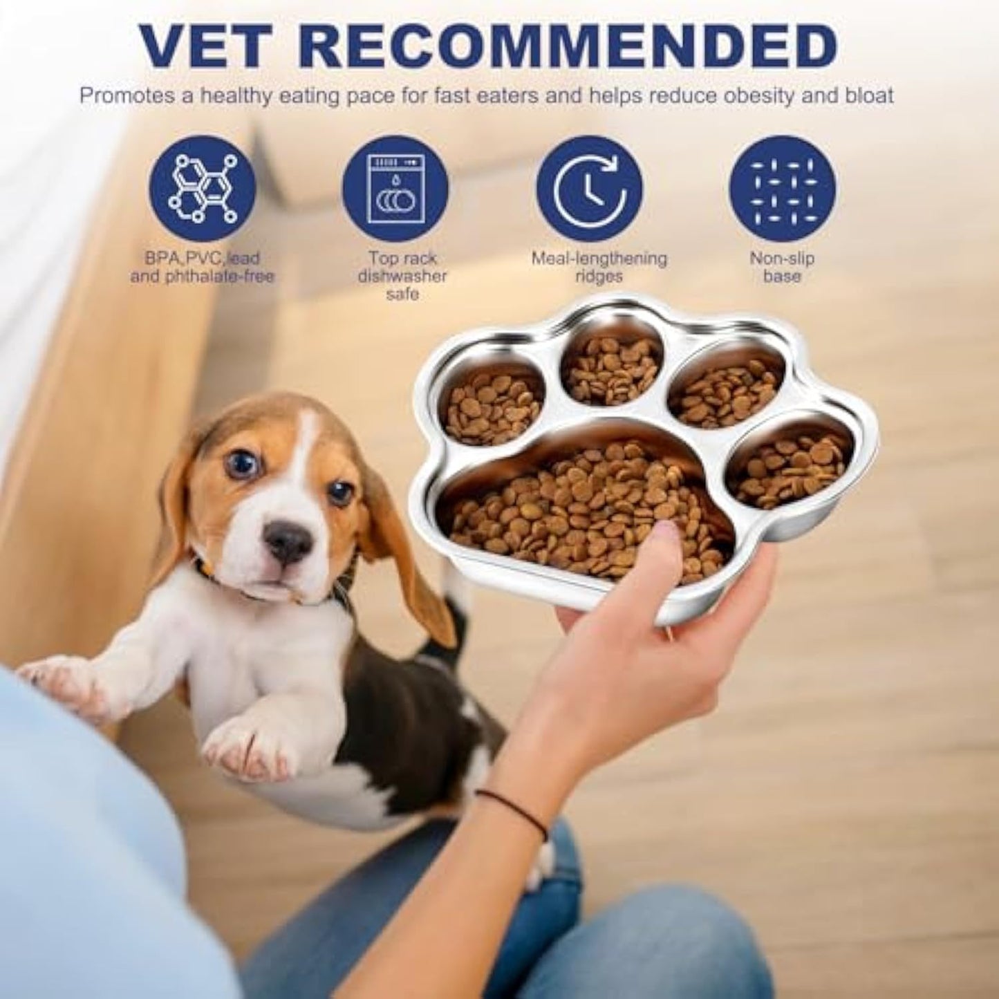 Dog Bowls Slow Feeder Stainless Steel Small Medium Breed Slow Feeding For Fast Eater Dog Dishes To Slow Down Eating Non Slip Dog Food Bowl