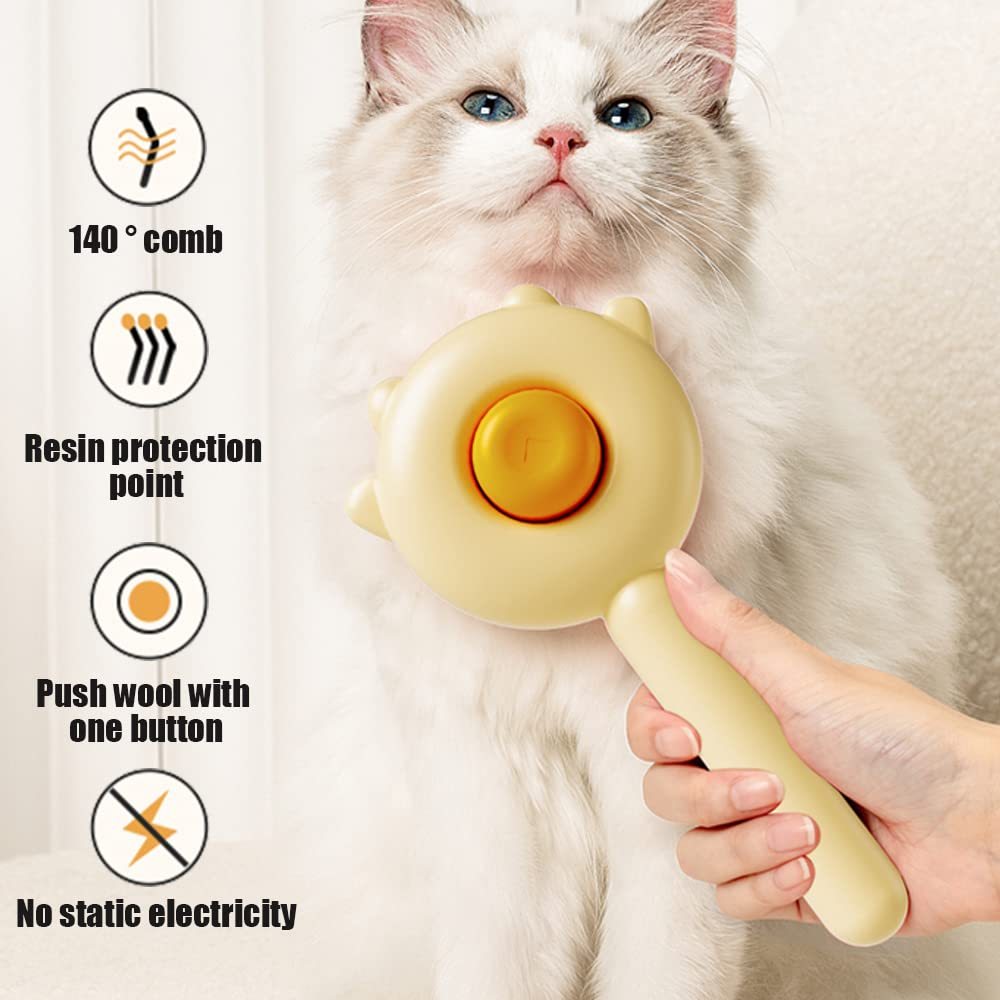 Pet Hair Cleaner Grooming Brush With Release Button Pet Hair Cleaner Massage Brush