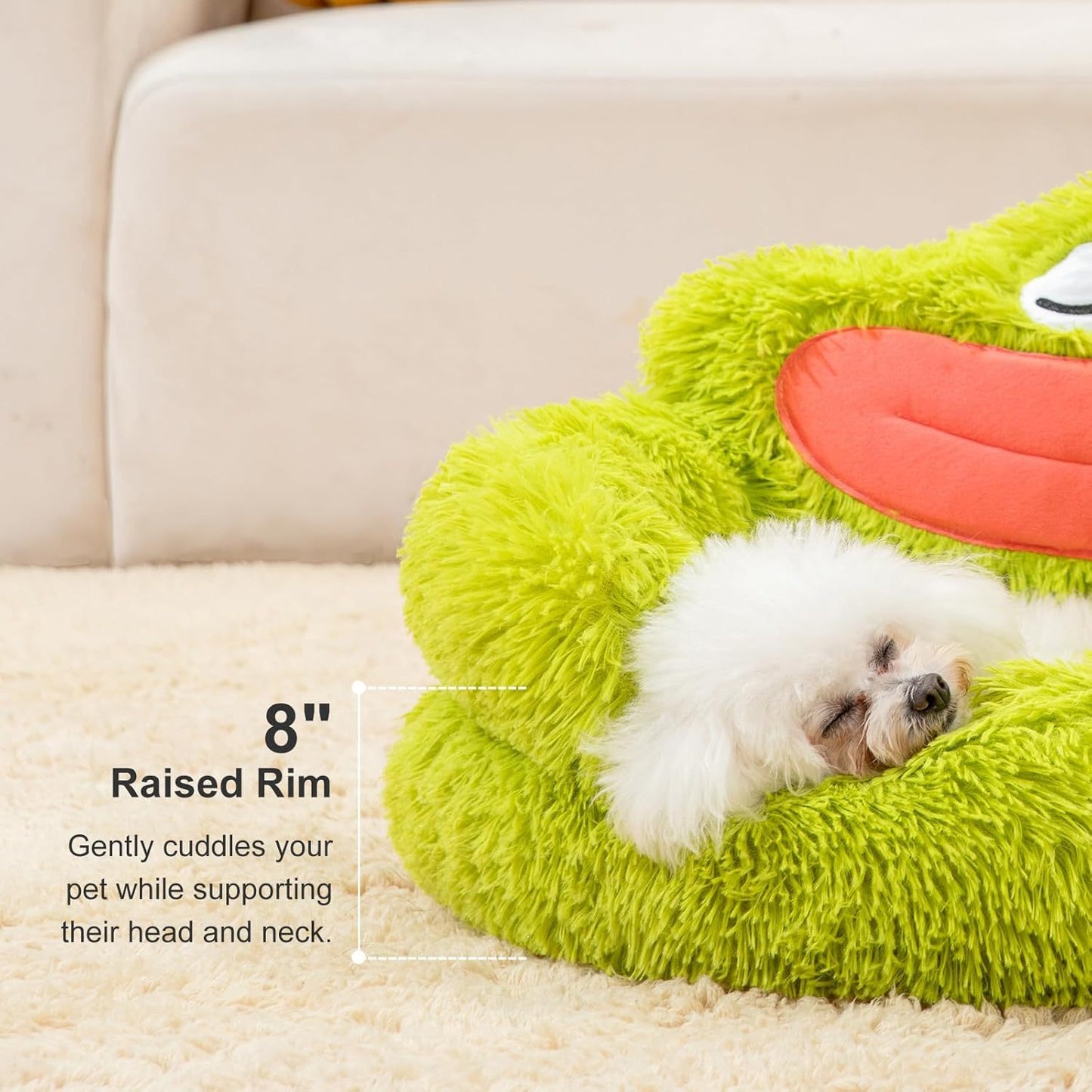 Cute Calming Dog And Cat Bed Plush Indoor For Small Dogs And Cats