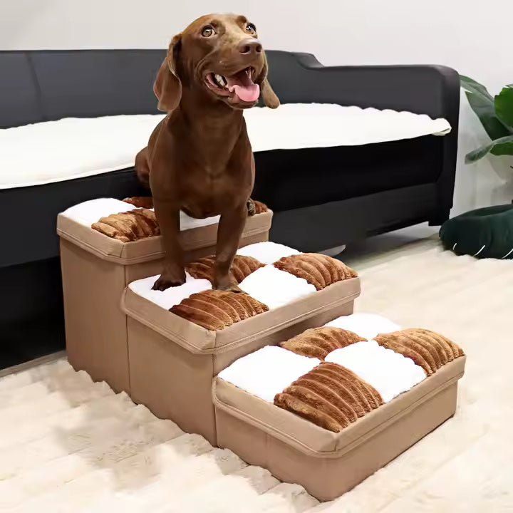 *Free Shipping Luxury Chessboard Handmade Steps With Dog Stairs And Storage Space