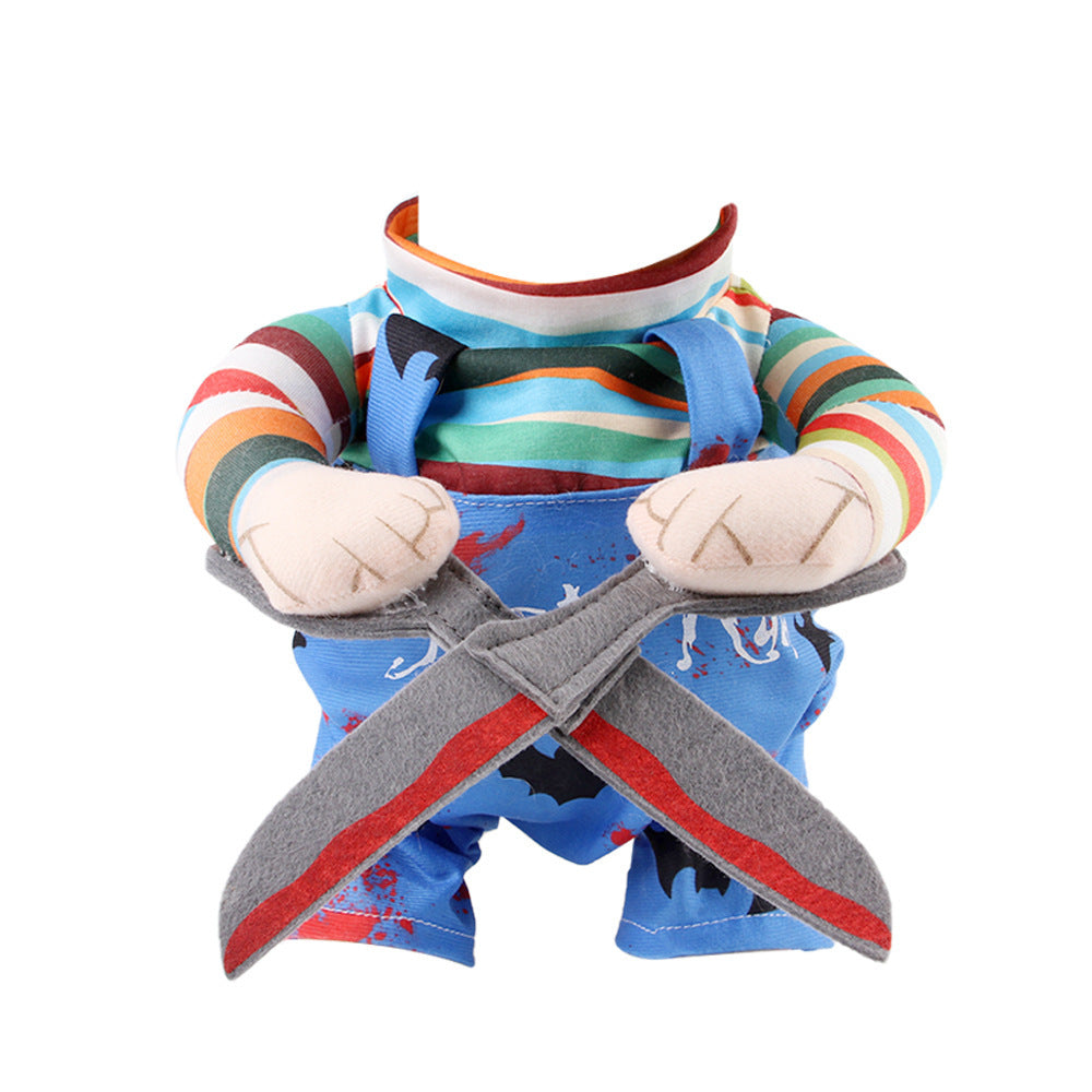 Pet Costume Cat Funny Outfit With Adjustable Straps Scissor-Shaped Suit Cosplay