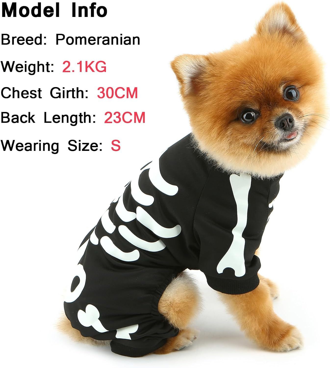 Dog Costumes For Small Dog Glow In The Dark Skeleton Pet Jumpsuit Skull Puppy Pajamas Breathable Stretchy
