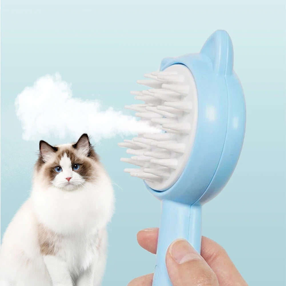 Pet Cleaning Brush With Mist Multifunctional Cat Grooming Brush Rechargeable