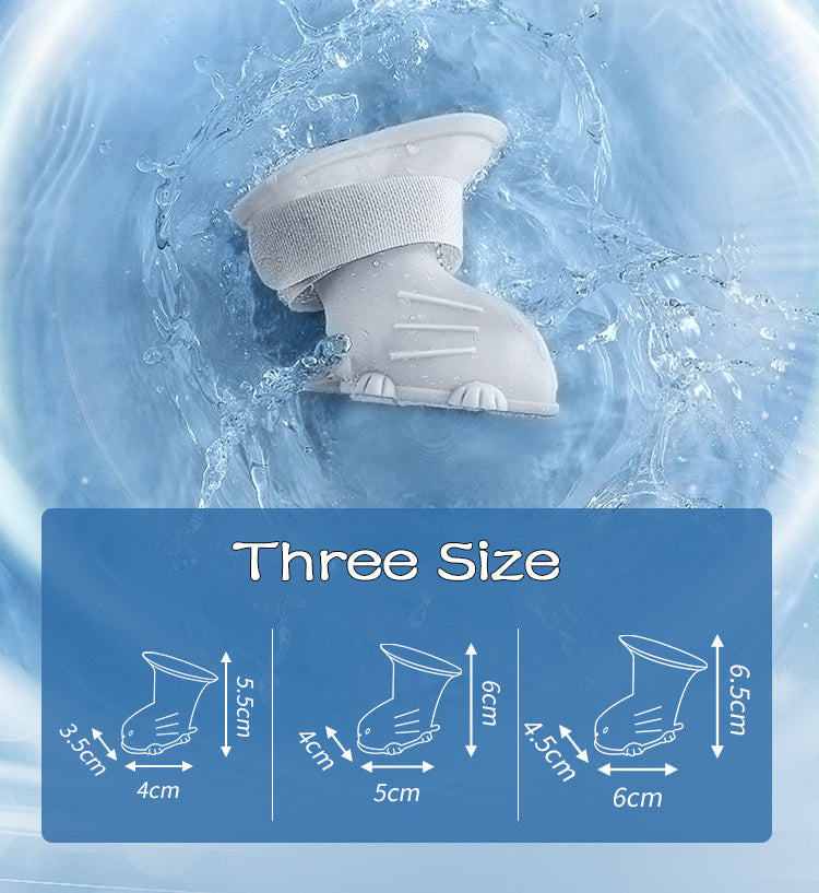 Dog/Cat  Rain Boots 4Pcs Waterproof Silicone Non-Slip Footwear Soft Bottom Shoes