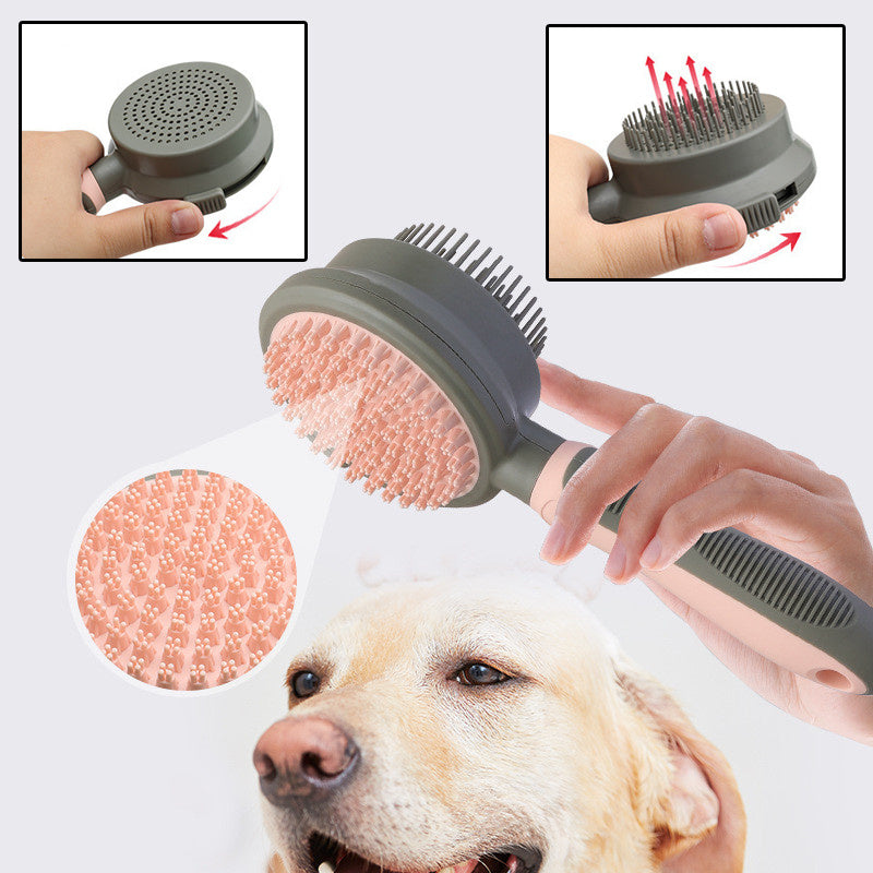 Pet Hair Removal Comb Brush Self Cleaning Slicker Brush Hair Removal Double-sided Massage