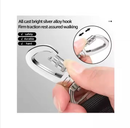 Heavy Duty Dog Leash With Padded Double Handle Car Seat Belts, 4-6 Feet Long