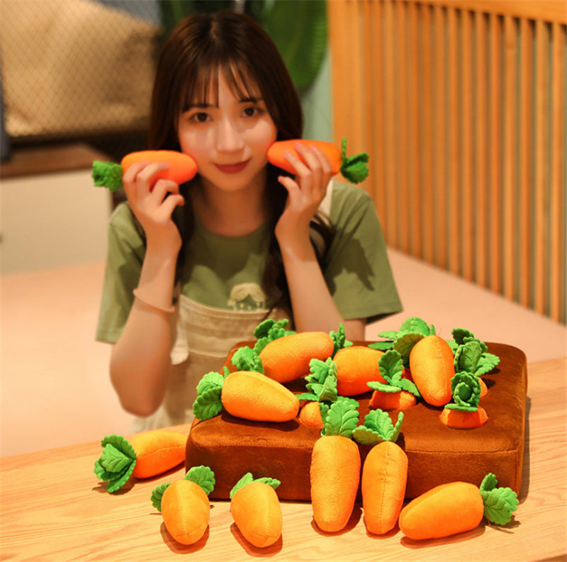 Lawn Plucking Radish Plush Pet Toys Vegetable Plot