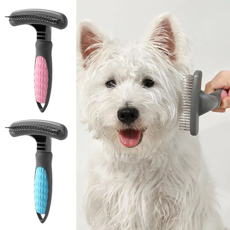 Cute Pet Grooming Comb Hair Removal Effective Rustproof Shedding